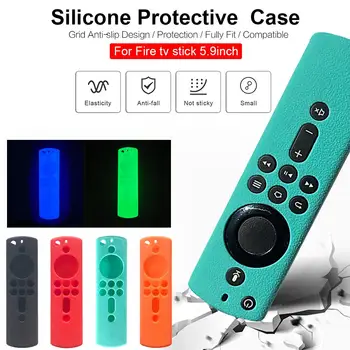 

5.9 Inch Remote Control Cover Luminous Anti-lost Dustproof Silicone Case Compatible For Fire Media Player TV Stick 4K Cube