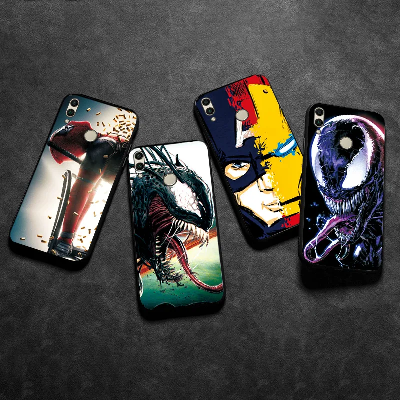 Чехол для huawei P Smart, чехол для телефона Joker Venom, чехол для huawei P Smart, чехол P Smart Z Plus, Черная задняя крышка из ТПУ с мультипликационным принтом