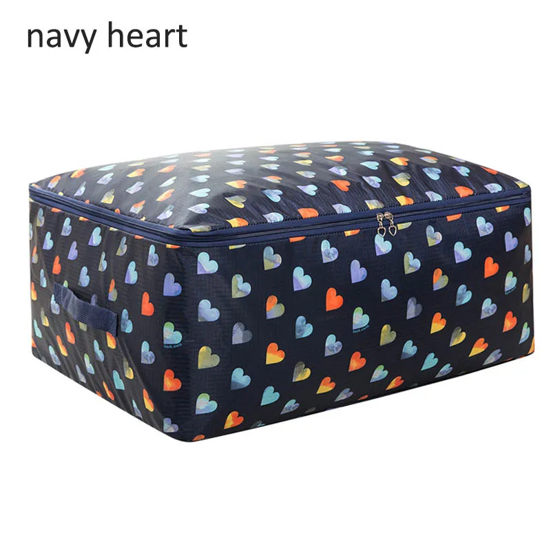 Складная сумка для хранения Шкаф Одежда Одеяло Шкаф свитер коробка для хранения ванная комната мелочи чемодан Органайзер - Цвет: navy heart