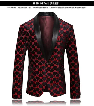 

Fashion Men'S Wear Casual Large Size Spades Printed Suit Coat