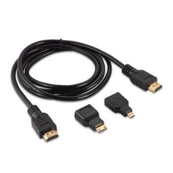 

New 3 in 1 High Speed HDMI Cable to Mini/Micro HDMI Adapter Kit for Tablet PC TV PS
