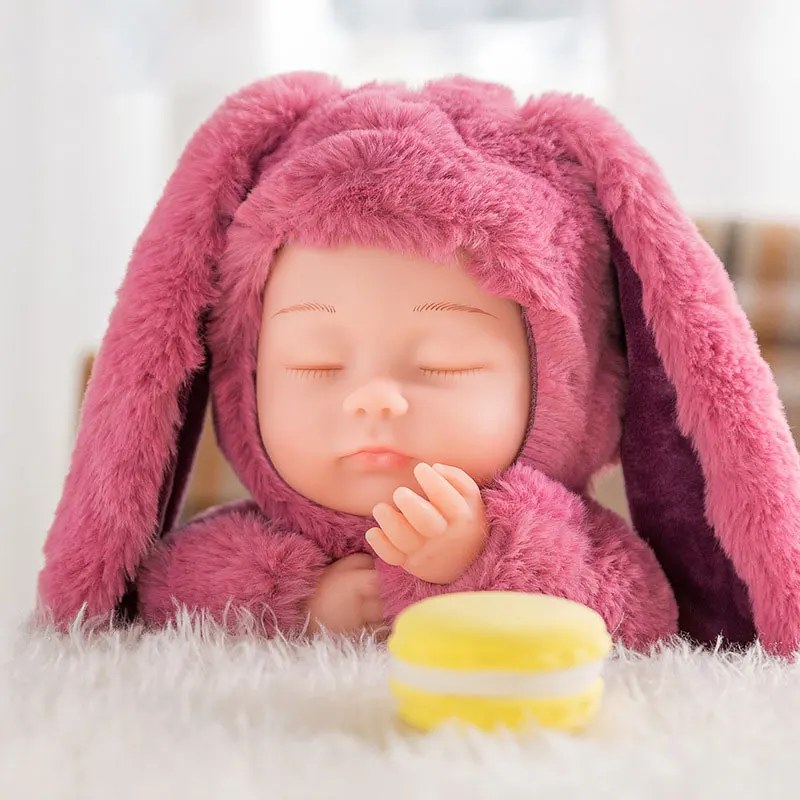 Cute-38CM-Simulated-Babies-Sleeping-Dolls-Rabbit-The-material-of-pp-cotton-Children-Toys-Birthday-Gift