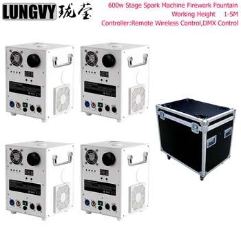 

Free Shipping 4Pcs/lot Machine With Flycase Cold Spark Machine Wedding Decoration Perfect Effect Spark Machine Remote Control