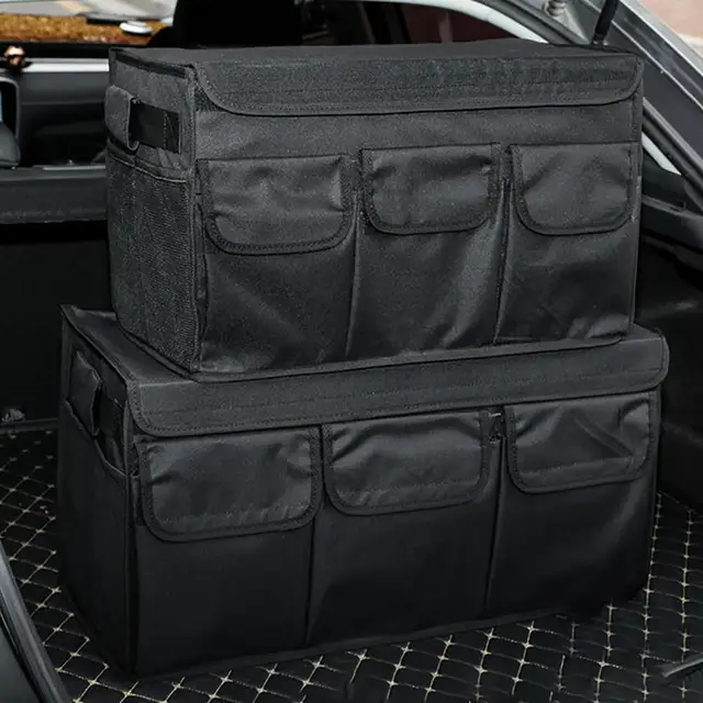 Car Trunk Organizer With Lid Eco-friendly Multi Compartments Durable Collapsible  Cargo Storage Box Container For Auto Truck Suv - Stowing Tidying -  AliExpress