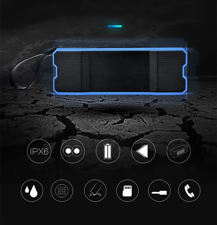 Удобный открытый IPX6 Водонепроницаемый bluetooth динамик TF карта памяти беспроводной динамик звуковая система стерео музыка объемный
