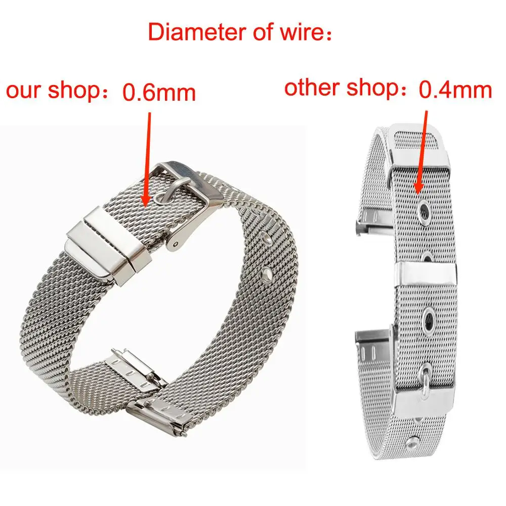 Quick Release Milanese Watchband For Smart DW Watch 10mm 12mm 14mm 16m 18mm 20mm 22mm Watch Band For skmei DW Pagani Design