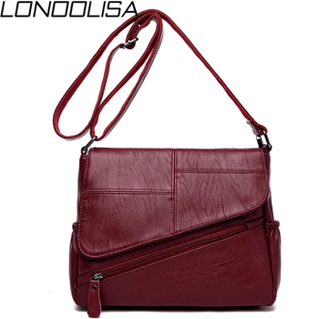 

LONOOLISA Hot Summer Bag Leather Luxury Handbags Women Bags Designer Women Shoulder Crossbody Bags For Women Sac A Main Femme