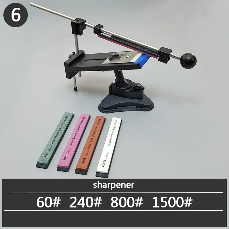6-sharpener 4S Ruixin Professional Kitchen Sharpener Knife Fixed Angle with Multi High Quality Stones Sharpening Stone Grind Whetstone - Цвет: 6-sharpener 4S