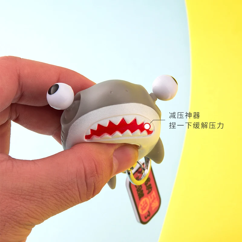 Ease Anxiety Keychain Funny Shark Doll Cartoon Pendant Creative Toy Car Keyring Female Male Couple Bag Decoration Phone Lanyard