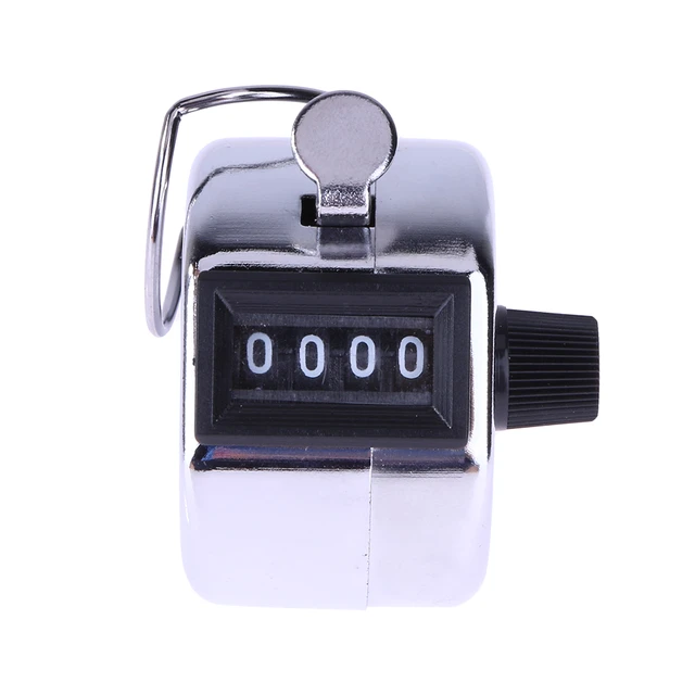 1 Pack Stainless Steel Hand Tally Counter 4 Digit Tally Counters Mechanical  Palm Counter Clicker Counter Handheld Pitch Click Counter Metal Number