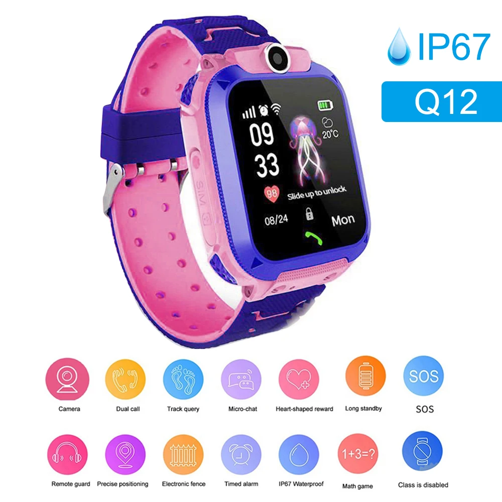 

Q12 Children Smartwatch Baby Phone Watch 1.44 Inch Voice Chat LBS GPS Finder Locator Tracker Anti Lost Monitor Kid Smart Watch