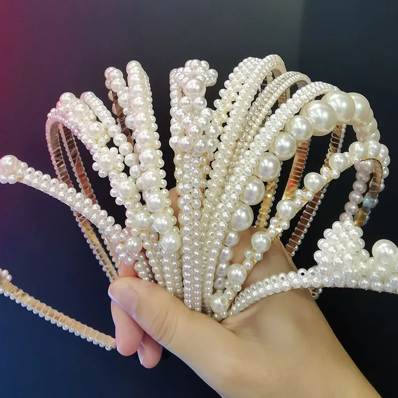 15 Styles Big Pearl Headband Bow Sunflower Hoops Hair Accessories hair accessory pearl hairpins For Women Girls