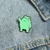 Funny Frog Brooches Green Animal Enamel Pin Bag Lapel Pin Anime Froggy Gesture Metal Badge Jewelry Gift for Friends Wholesale ► Photo 2/6