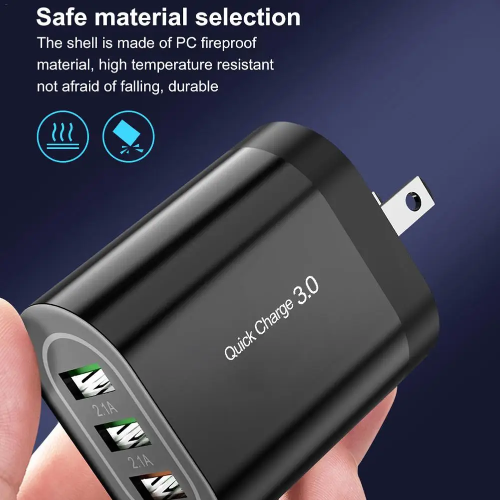 18 Вт QC3.0 зарядное устройство 3 USB быстрая зарядка мобильного телефона Беспроводное зарядное устройство 18 Вт настенное зарядное устройство для путешествий