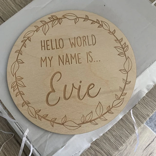 Panneau D'Annonce De Bébé En Bois - Hello World Plaque De Naissance Pour  Nouveau-Né Panneau De Bienvenue En Bois Pour Nouvea[u4077]