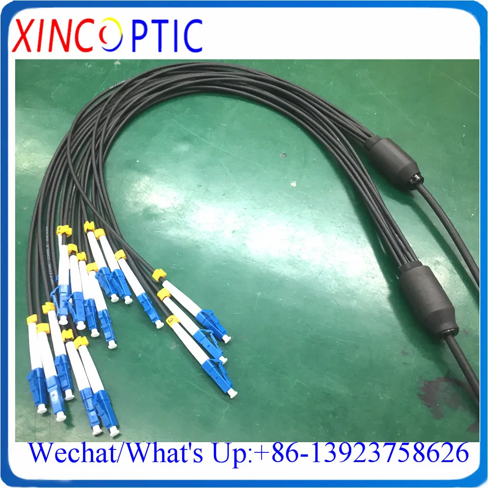 

30 м 8C,OM1 62,5/125,4.8 мм, 8-жильный LCUPC-LC/SC/FC/STUPC LSZH/TPU 8-волоконный многомодовый бронированный волоконно-оптический патч-корд CPRI черный кабель