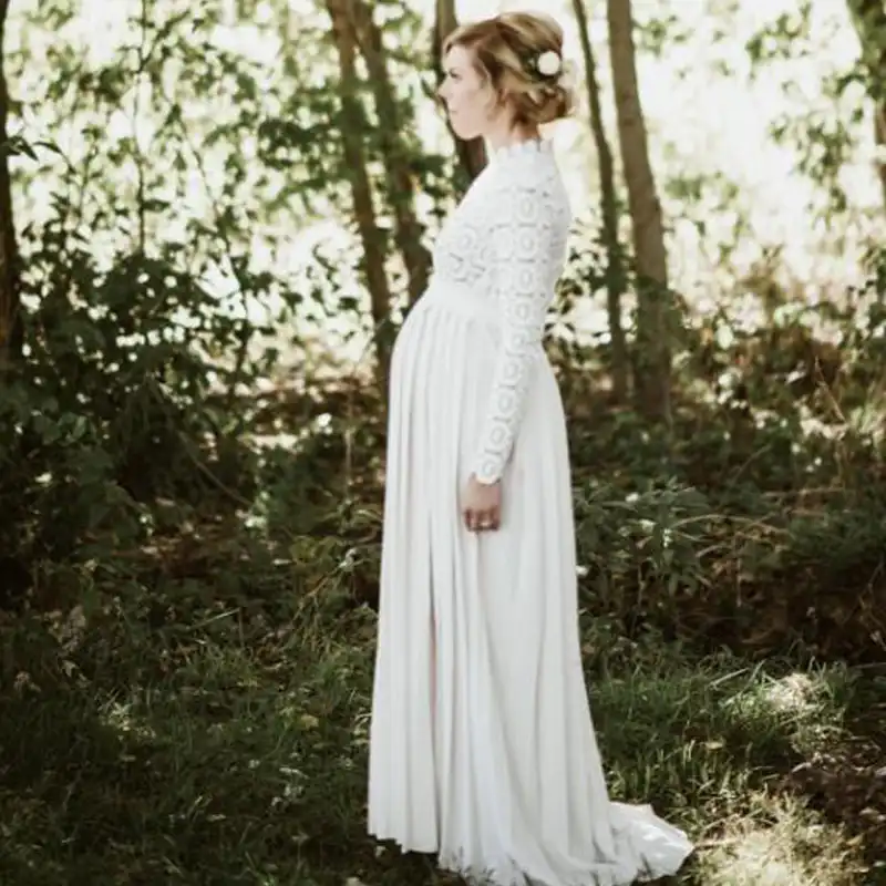 white lace maternity