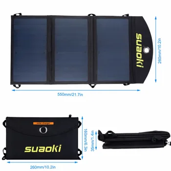 

Suaoki 20W Portable Solar Panel Charger High Efficiency Battery Outdoor Solar Panel Dual USB Output Easycarry Solar Cells