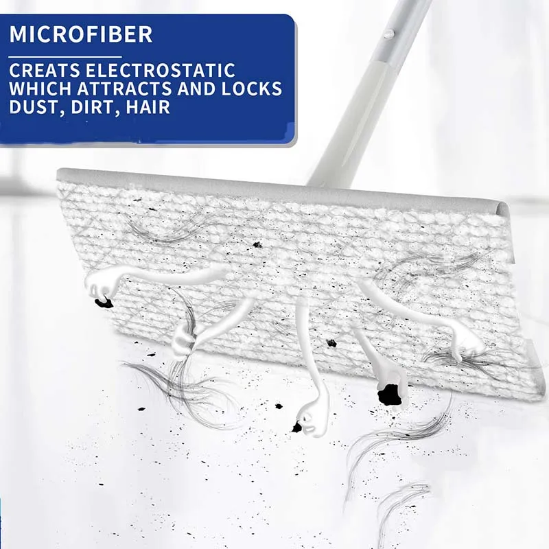 Professional Microfiber Flat Mop with 20 Reusable Fabric Pads for Hardwood, Laminate,Floor Cleaning Sweeper Broom Clean Tools
