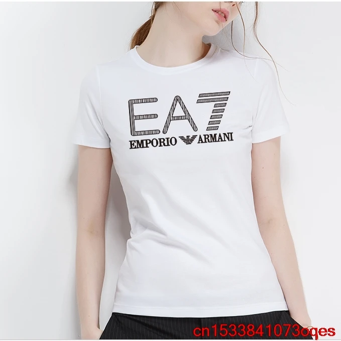 Armani- New Original Brand T Shirt Women Tops Summer Short Sleeve Fashion T-shirt 100% Cotton Tshirt 2AR56