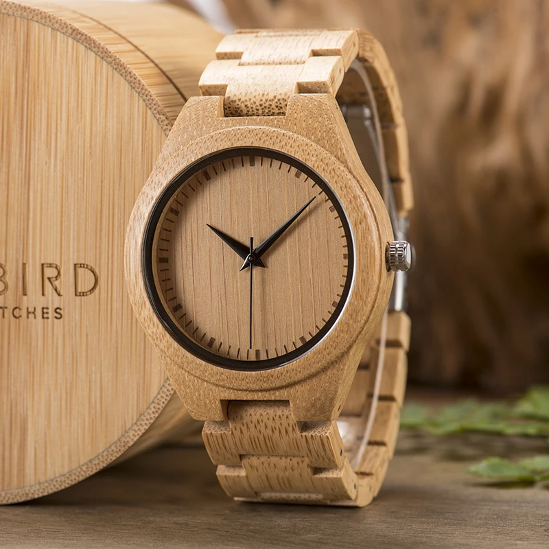 Бобо птица Для женщин часы Для мужчин ручной кварцевые часы бамбука Bamboo ремешок наручные часы с Бумага коробка relogio feminino