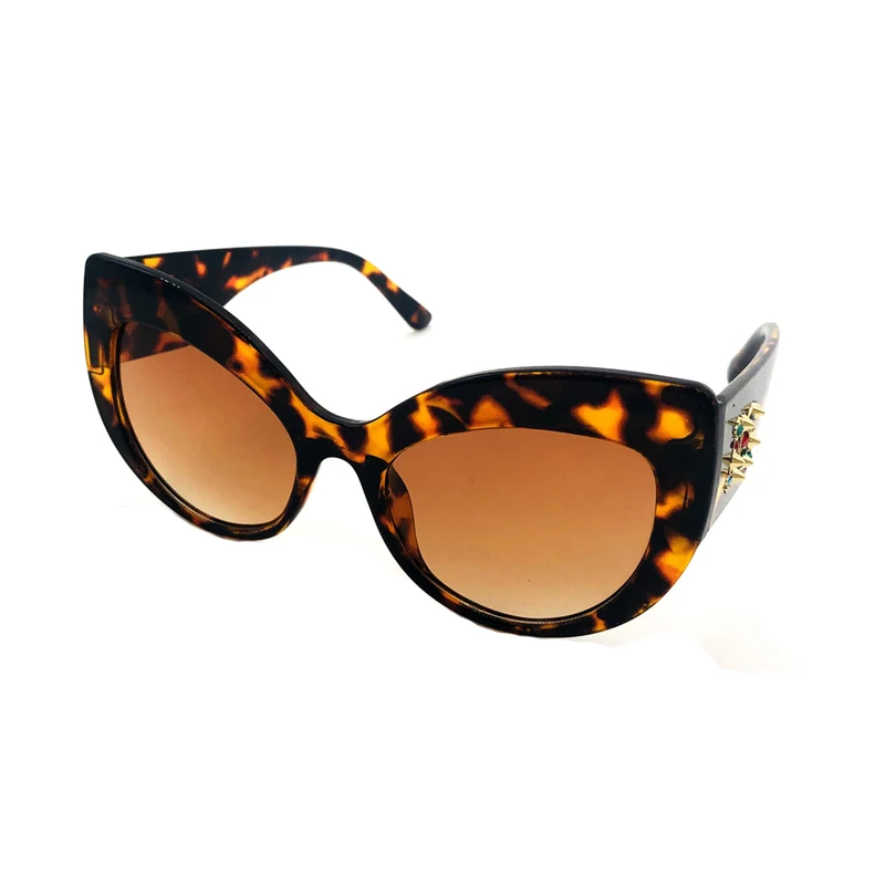 Новинка, модные солнцезащитные очки "кошачий глаз", Ретро стиль, для женщин, широкие ноги, фирменный дизайн, алмаз, D, солнцезащитные очки, женские, черные, оттенки, UV400