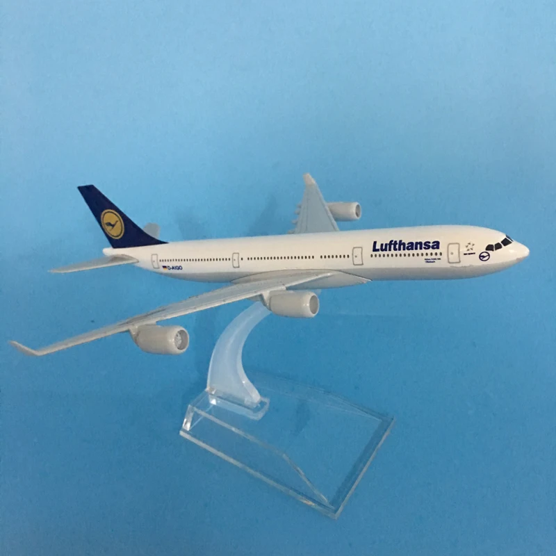 JASON TUTU 16cm Lufthansa Airbus A340 Airplane Model Plane Model Aircraft Diecast Metal 1/400 Scale Planes Dropshipping