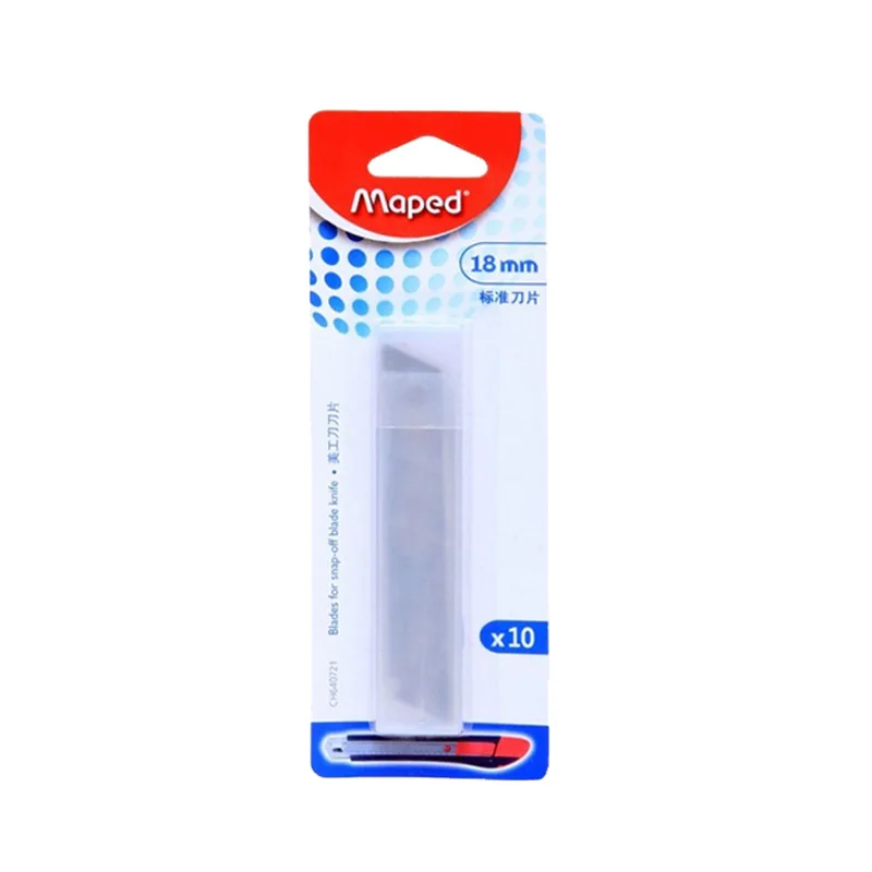 

MAPED Art Knife Blade 18 Size Paper Cutter Wallpaper Cutting Blade 10 PCs 640721