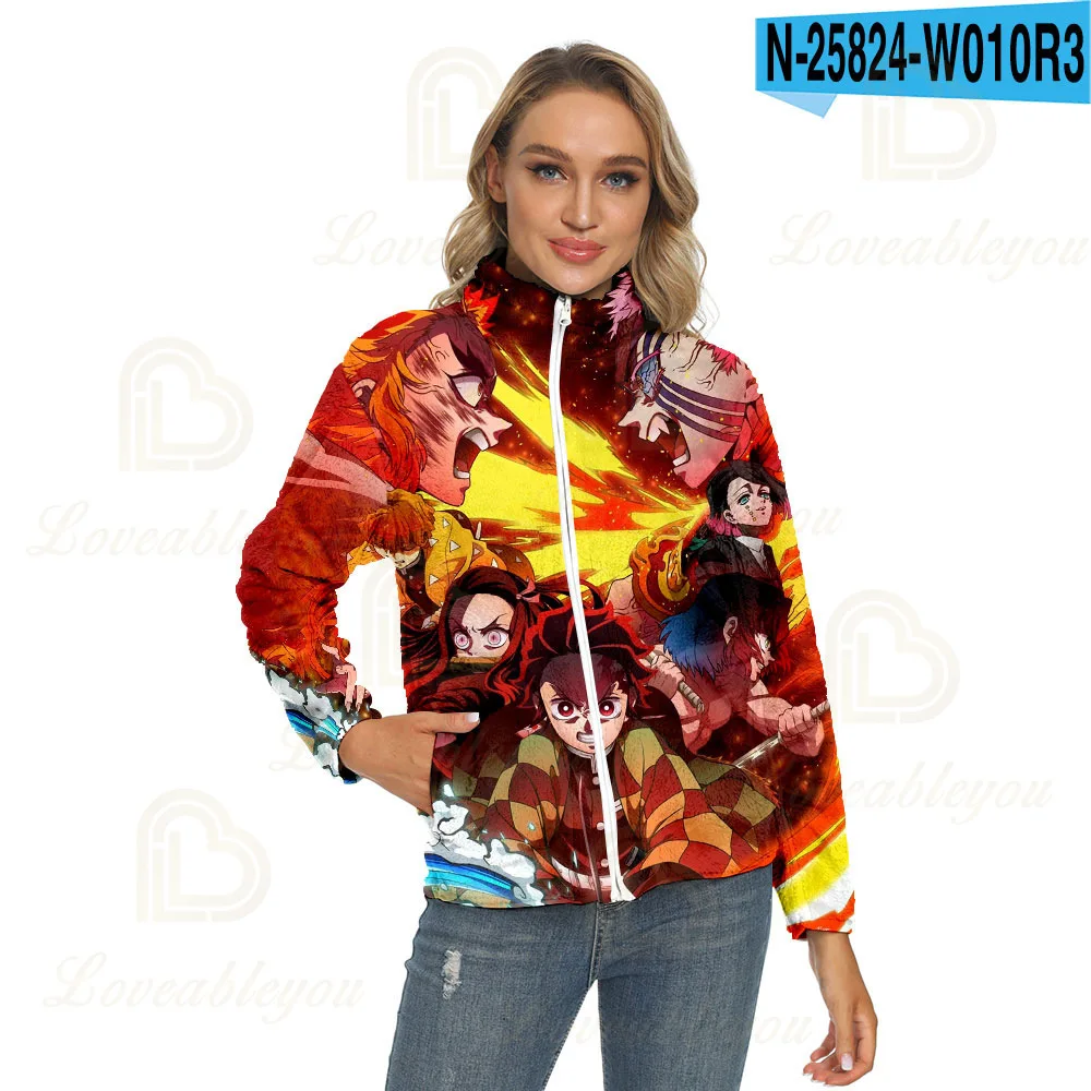 

Demon Slayer Anime Kimetsu No Yaiba: Mugen Ressha-Hen Cosplay Fleece Hoodie Sweatshirt Women Sweatshirt Warm Streetwear