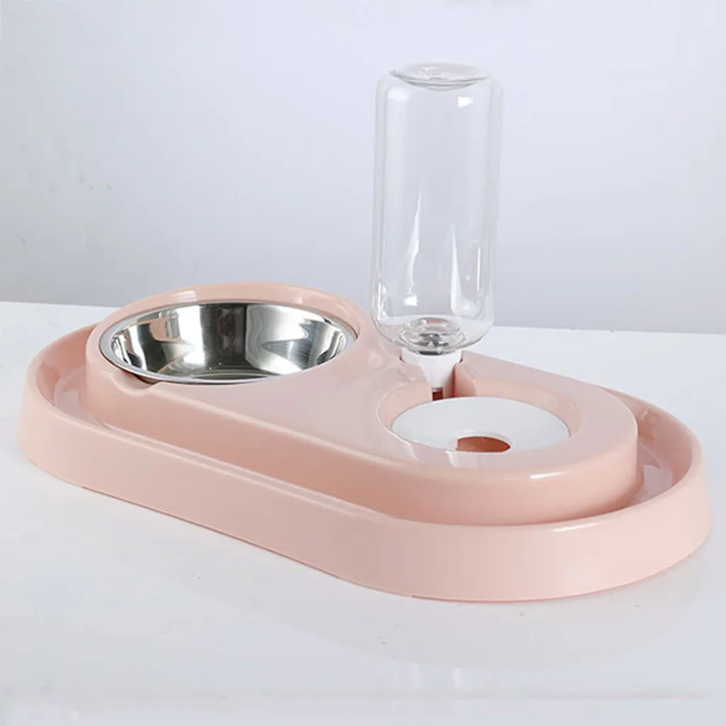 Миска для собаки, бутылка для воды, кормушка для собак кошек, Миски Двойного назначения, пластиковая миска для собак, кошек, автоматический диспенсер воды для миски, дозатор подачи