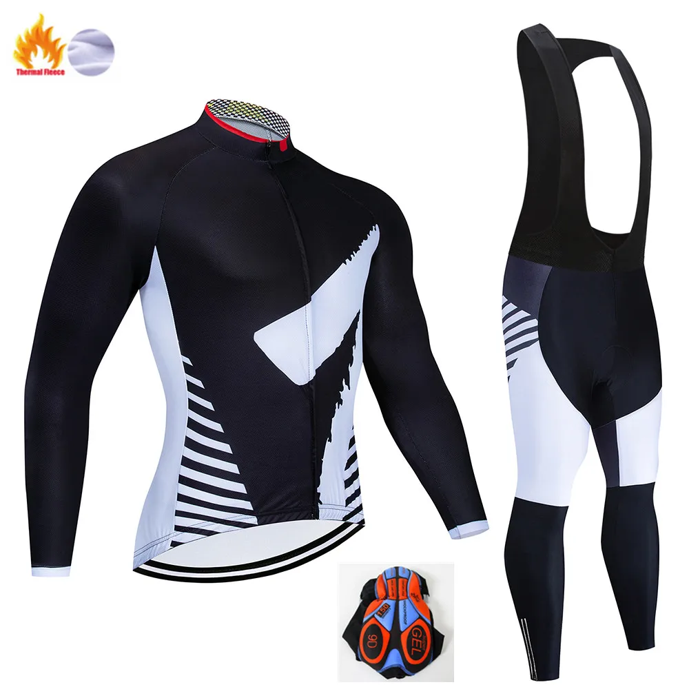 Ropa de Ciclismo de Invierno Ropa de manga larga de montar conjunto de Polar termico Ropa de Ciclismo Invierno mantener el calor - Цвет: Fleece set