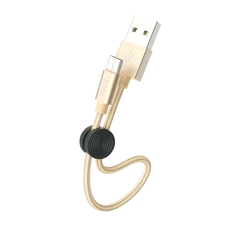 HOCO X26 30 шт./лот 1 м USB кабель с нейлоновой оплеткой для iPhone type-C кабель Micro кабель для samsung USB-C провод зарядного устройства - Цвет: Gold for Micro