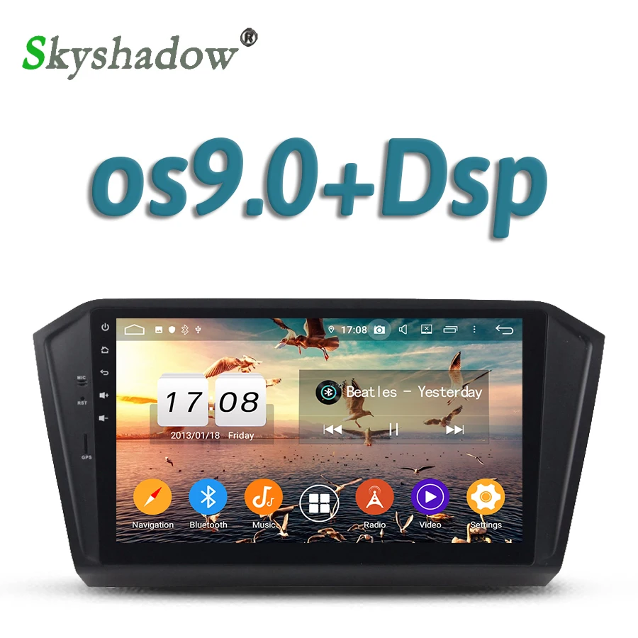 10," DSP ips Android 9,0 4 Гб ОЗУ 32 Гб ПЗУ 8 ядерный автомобильный dvd-плеер gps карта RDS радио wifi Bluetooth 4,2 для VW PASSAT