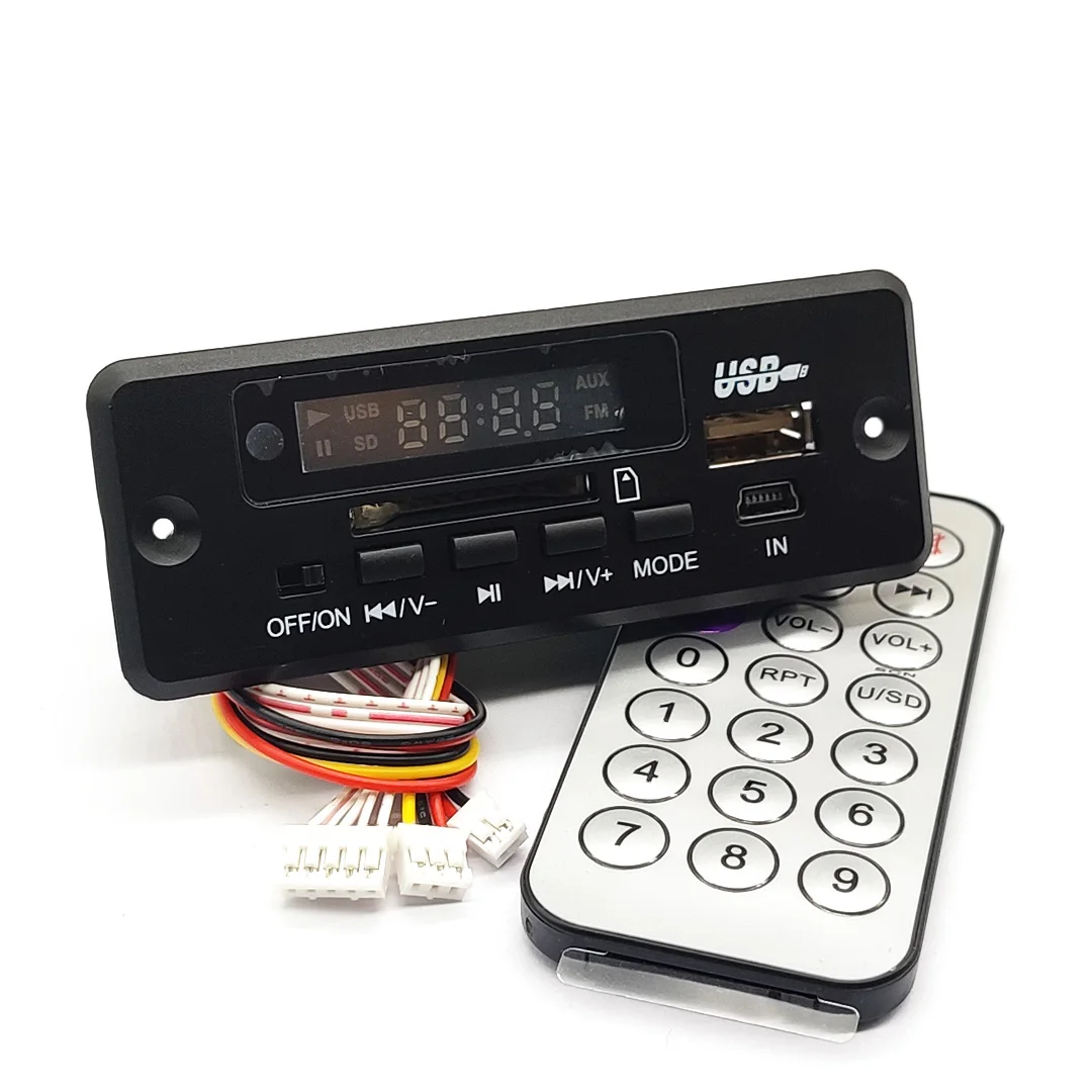 5/12V Power Supply MP3 Decoder Board Player With Display Dual Channel Without Power Amplifier Remote Control FM Off Memory
