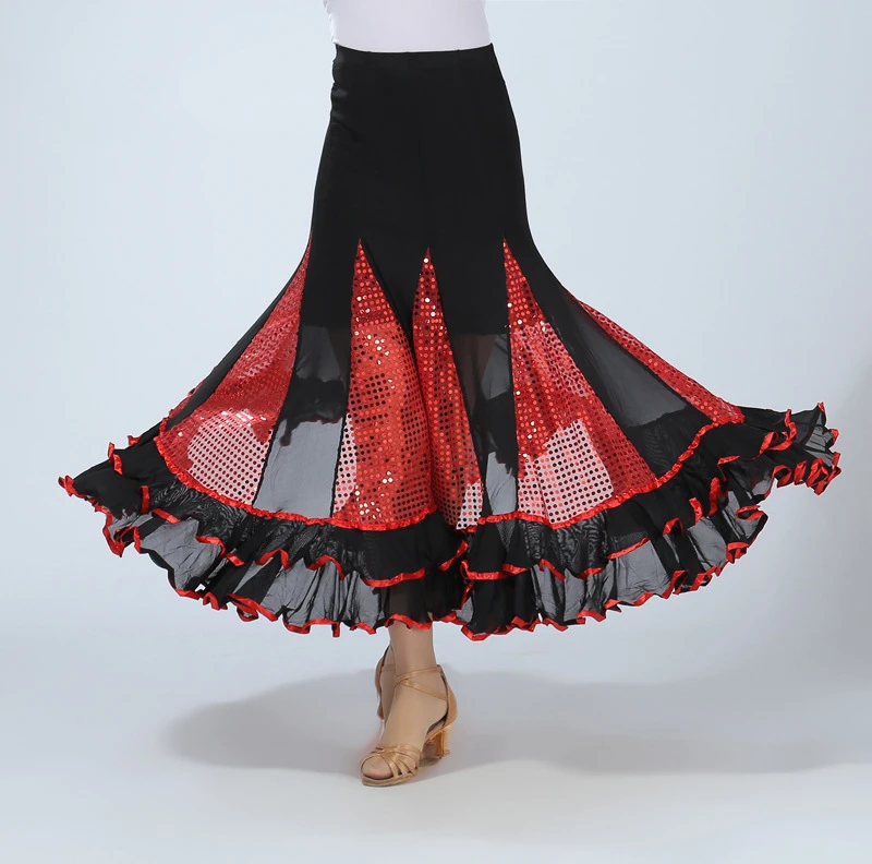 Falda de Flamenco de baile mujer, falda de lentejuelas Vestido de actuación escenario español, ropa de baile de Flamenco Morden|Flamenco| - AliExpress