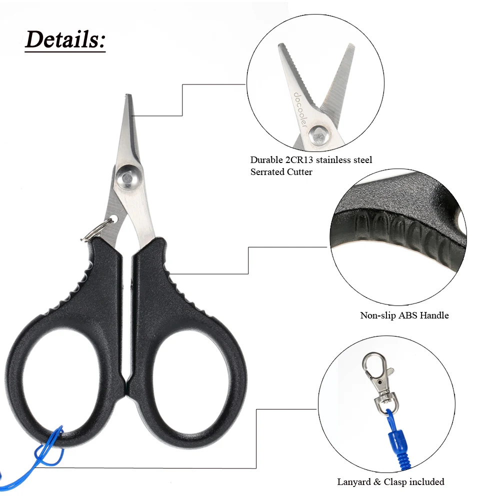 

Stainless Steel T Shape Handle Lip Grip Grabber Fishing Trigger Gripper + Docooler Small Fishing Scissors Line Cutter Cutting