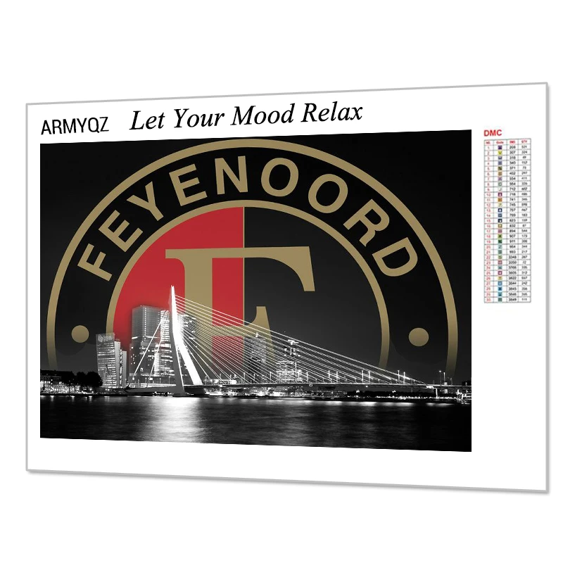 Алмазная живопись Полная площадь/Круглый мост FEYENOORD пейзаж вышивка крестиком