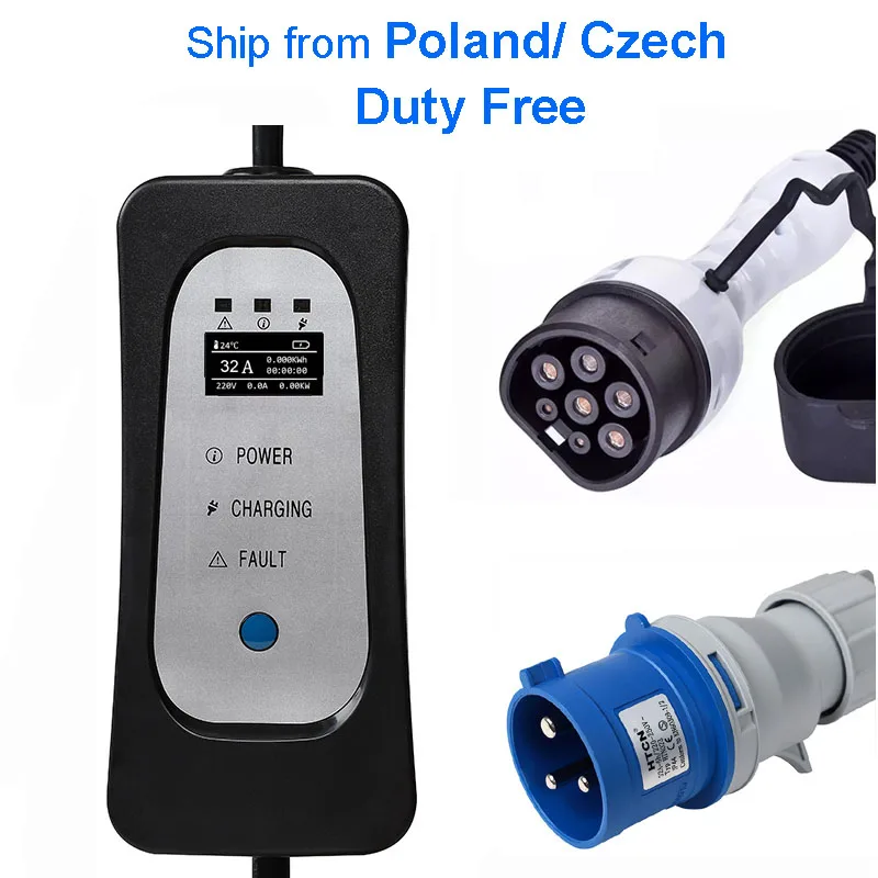 Мобильное зарядное устройство для электромобиля Wallbox 32A быстрое IEC62196 Type 2 CEE 3 pins EVSE