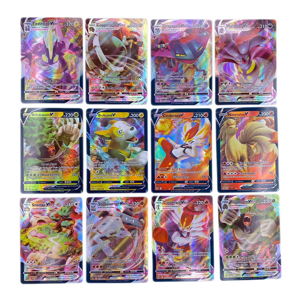 50-300Pcs Pokemons Card Shining TAKARA TOMY GX VMAX V MAX Cards Game Battle Carte Trading Children Toy