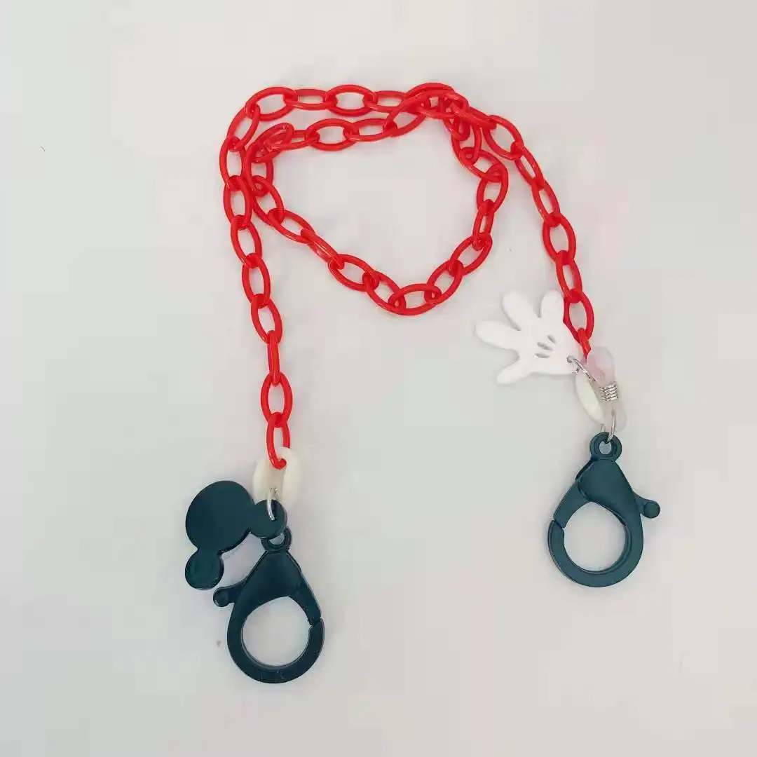 New creative cartoon mouse acrylic mask chain glasses chain mask with hanging chain mask anti-drop rope