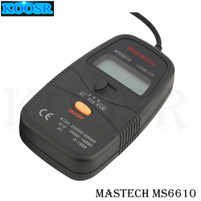 MASTECH MS6610 высокоточные 0 ~ 50 000LUX цифровые Luxmeters осветительные приборы с отдельным