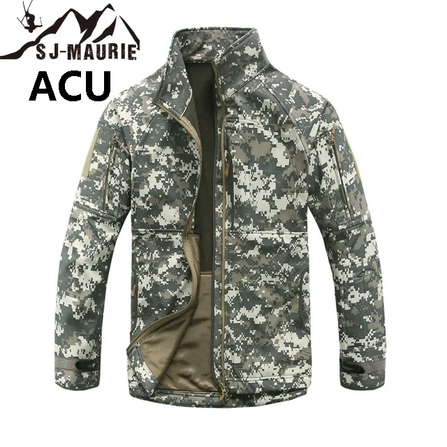 SJ-Maurie мужское зимнее пальто в стиле милитари, тактическое пальто, мягкая оболочка, походная куртка, армейская спортивная одежда, термо-охотничья спортивная куртка с капюшоном для походов - Цвет: ACU