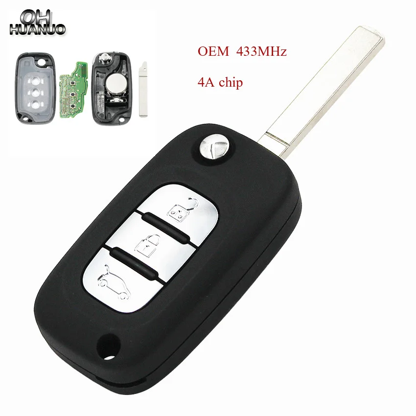 3 tasten OEM Flip Remote Key 433MHz 4A Chip für Benz Smart Fortwo 453