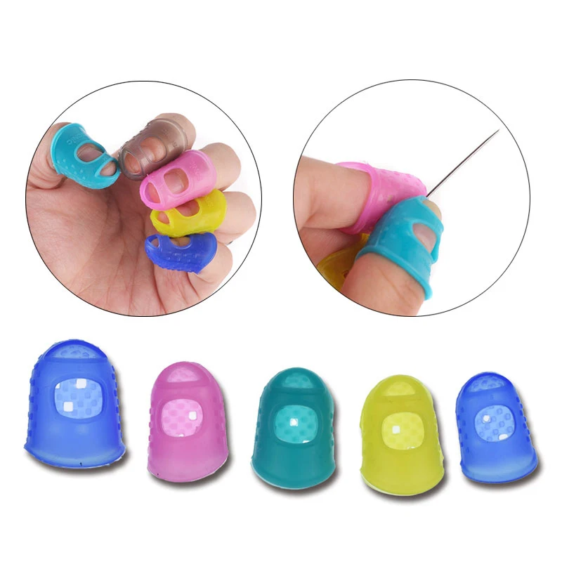 Size: Large Size Sewing Tools 3Size Multicolor Silicone Thimble Tip Hollowed Out Breathable Knitting Tool DIY Crafts Tool Sewing Needlework Accessories 