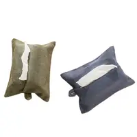 Set of 2 Hanging Napkin Holder Tissue Cloth Box Cover,Paper Towel Case Container,Ramie Cotton Fabric Storage Bag Home Decor 1