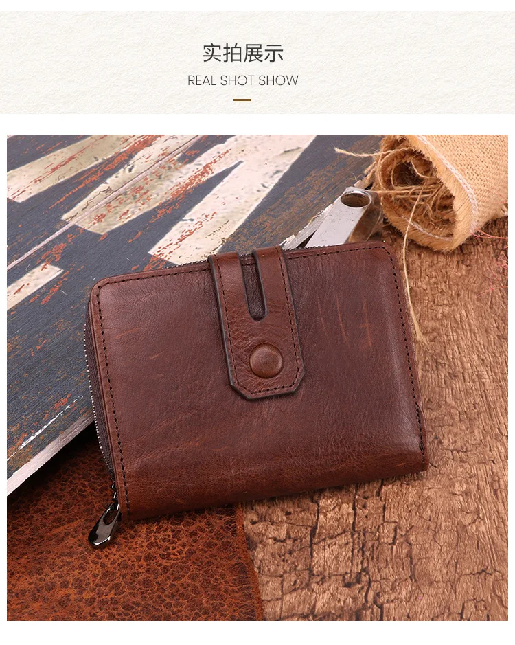 Multi-function leather men's wallet rfid anti-theft brush multi-card bag organ wallet casual fashion clutch bag men's bag