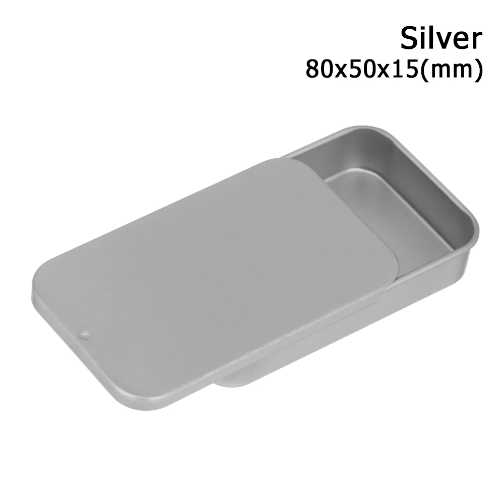 thumbnail image 1 of 1 caja de hojalata vacía rectangular de metal, minicaja de hojalata para caramelos, pastillas, tarros con bisagras, pequeños organizadores, caja de almacenamiento, 1 of 5