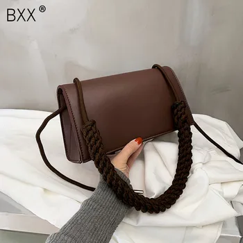 

[BXX] Vintage PU Leather Crossbody Bags For Women 2020 Autumn Winter Shoulder Handbags and Purses Luxury Ladies Travel Bag HP022