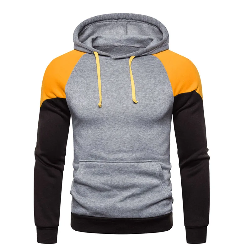 

2019 Explosion Models Hooded Shirt Men's Color Matching Warm Jacket Men's Sports Casual Fashion Hooded Men's Hoodie