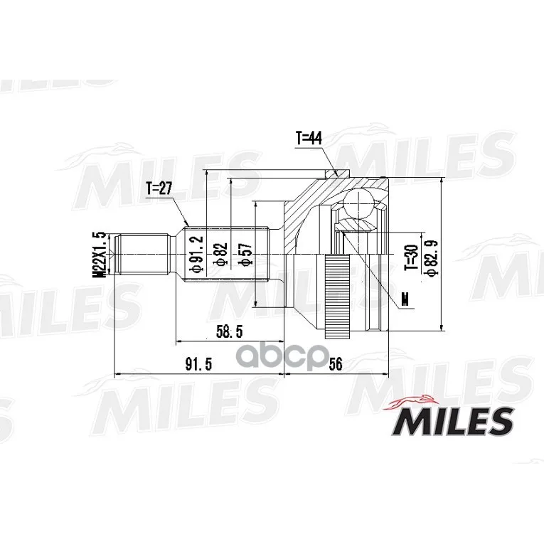 Шрус Ford Mondeo I-Ii 1.6-2.0 93-00 Нар. Abs Groove Type: Middle Miles Ga20116 Miles арт. GA20116